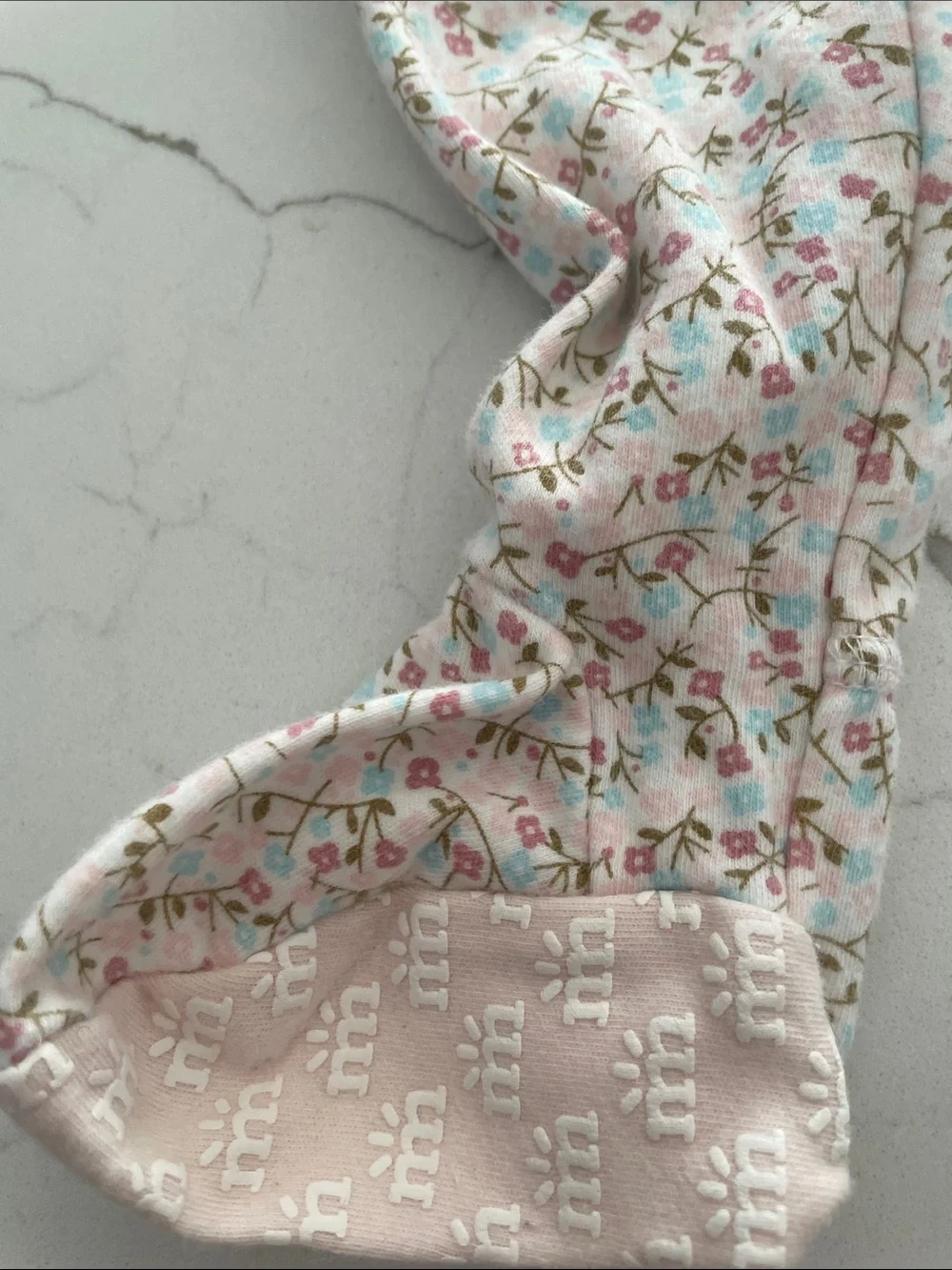 Magnetic Me White Footed One-Piece with Pink Floral Print